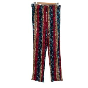 Vintage California Krush Striped Floral Crepe Crinkle Boho Pants